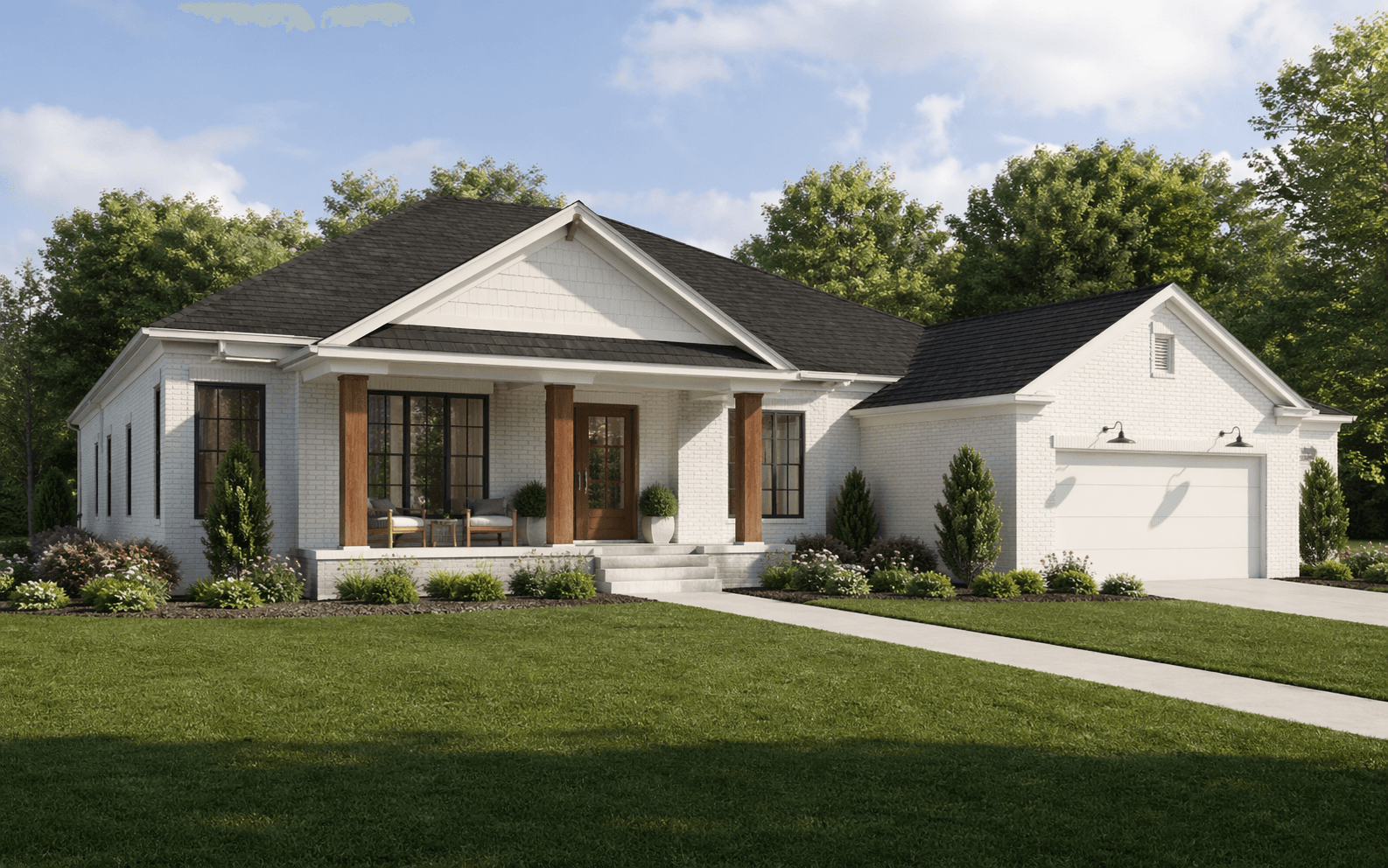 The Briarwood placeholder ranch-style home rendering